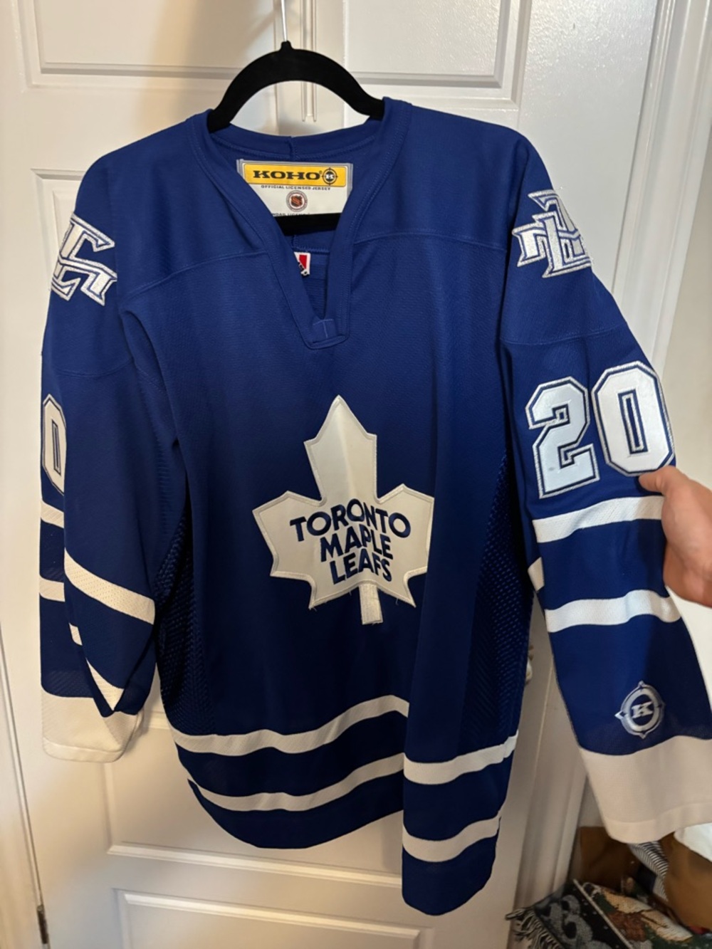 Koho Toronto Maple Leafs Blue Hockey Jersey - White Logo #20 Belfour